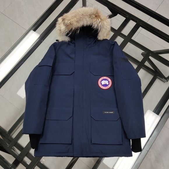 Canada Goose Dark Blue Parka with Fur Trim - Picture 1 of 3